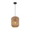 Cesta Bamboo Cage Pendant Light - Natural Brown/Black Highlights