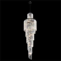 Chanel Crystal Glass Spiral Droplet Pendant Light, Small, Black