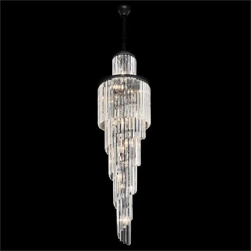 Chanel Crystal Glass Spiral Droplet Pendant Light, Small, Black
