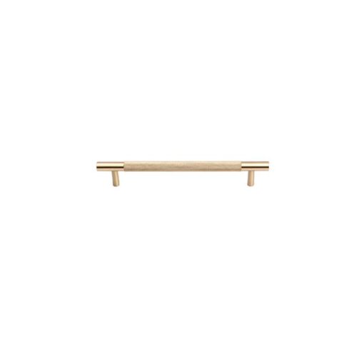 Charmian Knurled Cabinet Drawer Handle - 198mm - Brushed Brass