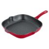 Chasseur Cast Iron Square Grill Pan, 25cm, Federation Red