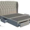 Chateau custom upholstered bed frame with choice of storage base