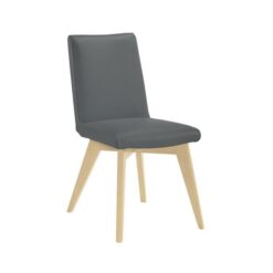 Chelsea Leather Dining Chair, Grey / Natural