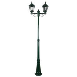 Chester Italian Made IP43 Exterior Post Lantern, 2 Light, Style A, 242cm, Green