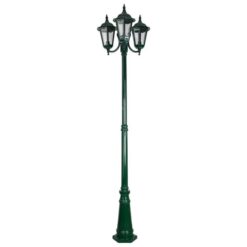 Chester Italian Made IP43 Exterior Post Lantern, 3 Light, Style B, 235cm, Green