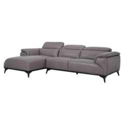 Claremont Italian Leather Corner Sofa, 2.5 Seater with LHF Chaise, Mid Grey
