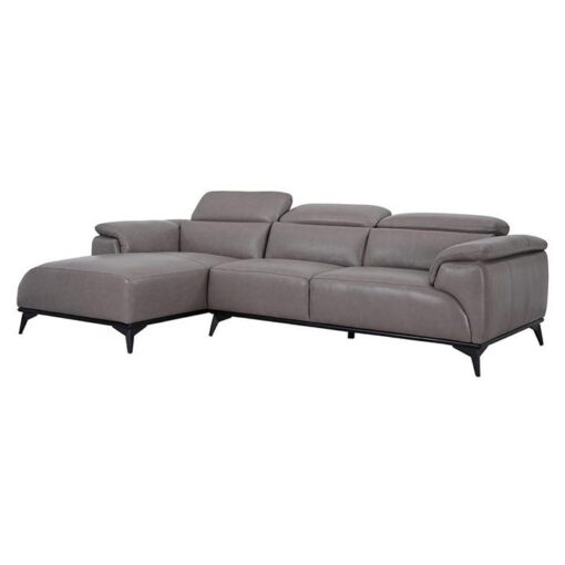 Claremont Italian Leather Corner Sofa, 2.5 Seater with LHF Chaise, Mid Grey