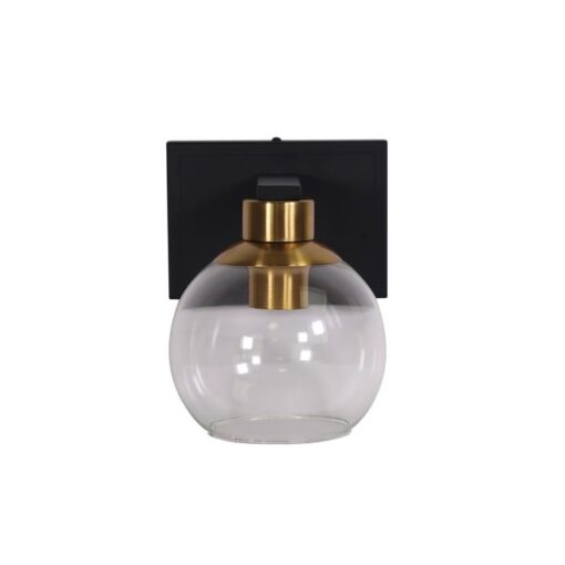 Clayton Metal & Glass Wall Light, 1 Light