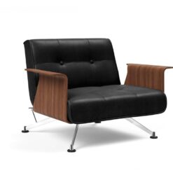 Clubber chair with walnut arms - innovation living
