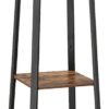 Coat Rack with 3 Shelves with Hooks Rustic Brown and Black