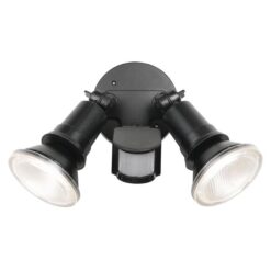 Comet IP44 Outdoor LED Floodlight, 2 Light with Motion Sensor, Black