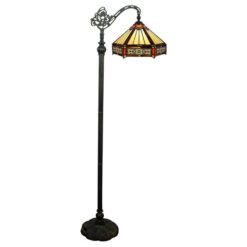 Conrad Tiffany Stained Glass Floor Lamp, Small
