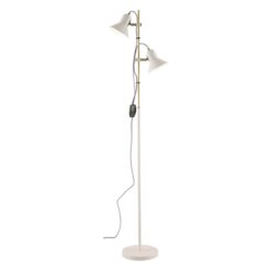 Corelli Metal Floor Lamp, White / Antique Brass