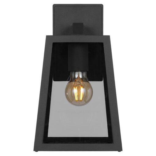 Cosca IP43 Exterior Wall Light, Large, Black / Smoke