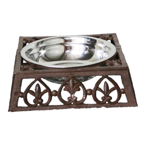 Curra Cast Iron Pet Bowl, Large, Antique Rust