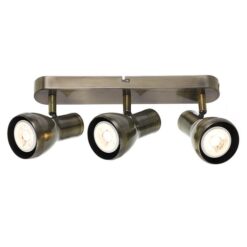 Curtis Metal Spotlight, 3 Light, Antique Brass