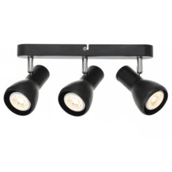 Curtis Metal Spotlight, 3 Light, Black