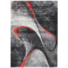 Dahlia No.037 Modern Rug, 230x160cm, Grey / Red