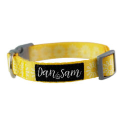 Dan & Sam Adjustable Polyester Webbing Collar For Dogs - Sunflower 1 X Large