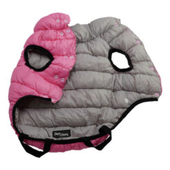 Dan & Sam Reversible Puffer Dog Jacket Pink/Grey 70 Cm
