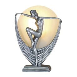Dancer Greta Lady Figurine Decor Lamp, Gunmetal