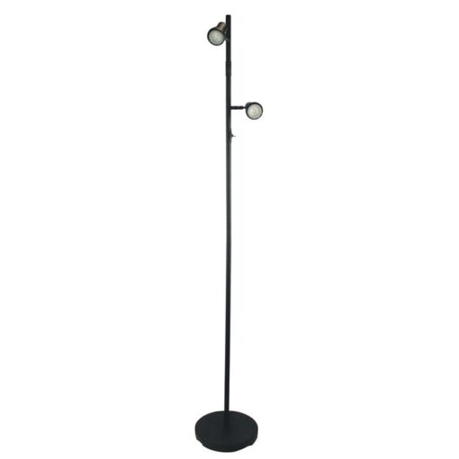 Daxam Metal Twin Adjustable LED Floor Lamp, Black
