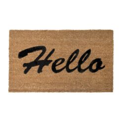 Delavan Coir Door Mat, Script Hello, 75x45cm