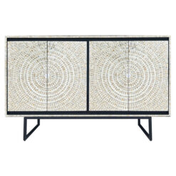 Delimara Mother Of Pearl Inlaid 4 Door Sideboard, 142cm