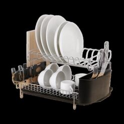 Dish Drying Rack Drainer Cup Plate Holder Cutlery Tray Kitchen Organiser