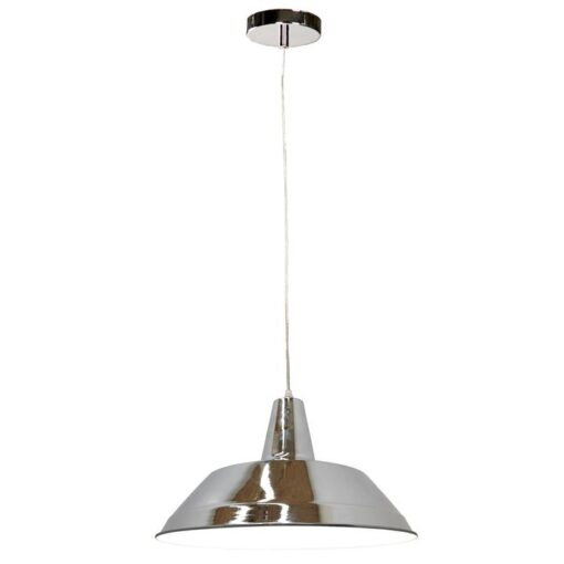 Divo Industrial Steel Pendant Light, Chrome