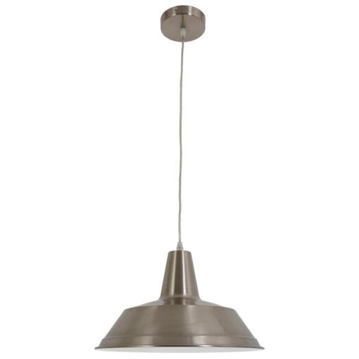 Divo Industrial Steel Pendant Light, Satin Chrome