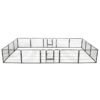 Dog Playpen 16 Panels Steel 60x80 cm Black