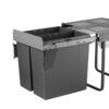 Domestique 68L Twin Slide Out Concealed Waste Bin - for a 600mm Cabinet - Bottom Mounted - Includes Optional Door Bracket