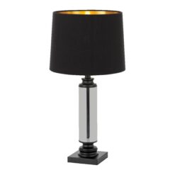 Dorcel Metal & Glass Base Table Lamp, Black