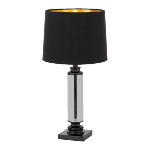 Dorcel Metal & Glass Base Table Lamp, Black