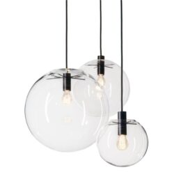 Doris Hand Blown Glass Globe Pendant Light, Extra Small