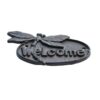 Dragonfly Cast Iron Welcome Plate, Antique Rust