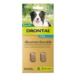Drontal Wormers Chewable For Dogs Up To 10kg (Aqua) 5 Chews
