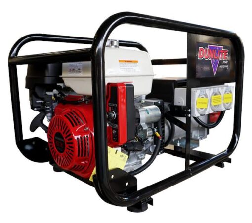 Dunlite Honda 8kVA Petrol Generator with RCD Outlets, Electric Start