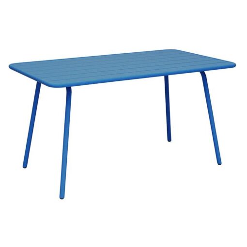 Durafurn Lisbon Commercial Grade Metal Indoor / Outdoor Dining Table, 140cm, Blue