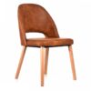 Durafurn Semifreddo Commercial Grade Fabric Dining Chair, Tan / Trojan Oak