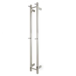 EZY FIT Heated Towel Rail - Double Vertical Square Tube - (200mm x H1400mm) - Brushed Nickel