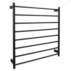 EZY FIT Heated Towel Rail - Round Tube - Dual Wired - (W900mm x H920mm) - Matte Black