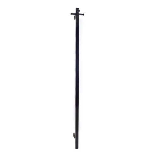 EZY FIT Heated Towel Rail - Single Vertical Square Tube - Bottom Wired - (H1400mm) - Matte Black