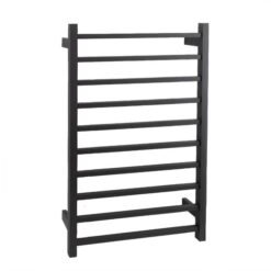 EZY FIT Heated Towel Rail - Square Tube - Dual Wired - (W600mm x H920mm) - Matte Black