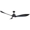 Eagle Ceiling Fan with LED Light, 167cm/66", Black