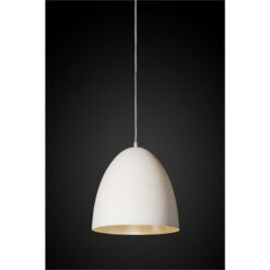 Egg Metal Pendant Light, White/Silver