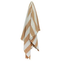 Ellery Striped Cotton Linen Tablecloth, 280x200cm, Rust