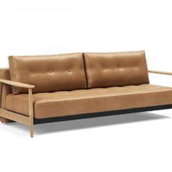 Eluma deluxe double sofa bed timber oak arms - innovation living