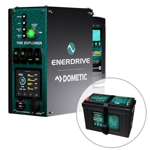 Enerdrive 4WD Canopy Explorer System with 100Ah Lithium Battery, Simarine Battery Monitor & Quad Shunt Module, Passanger Side Installation